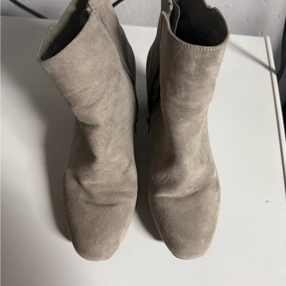 Madeline Taupe Suede Ankle Booties